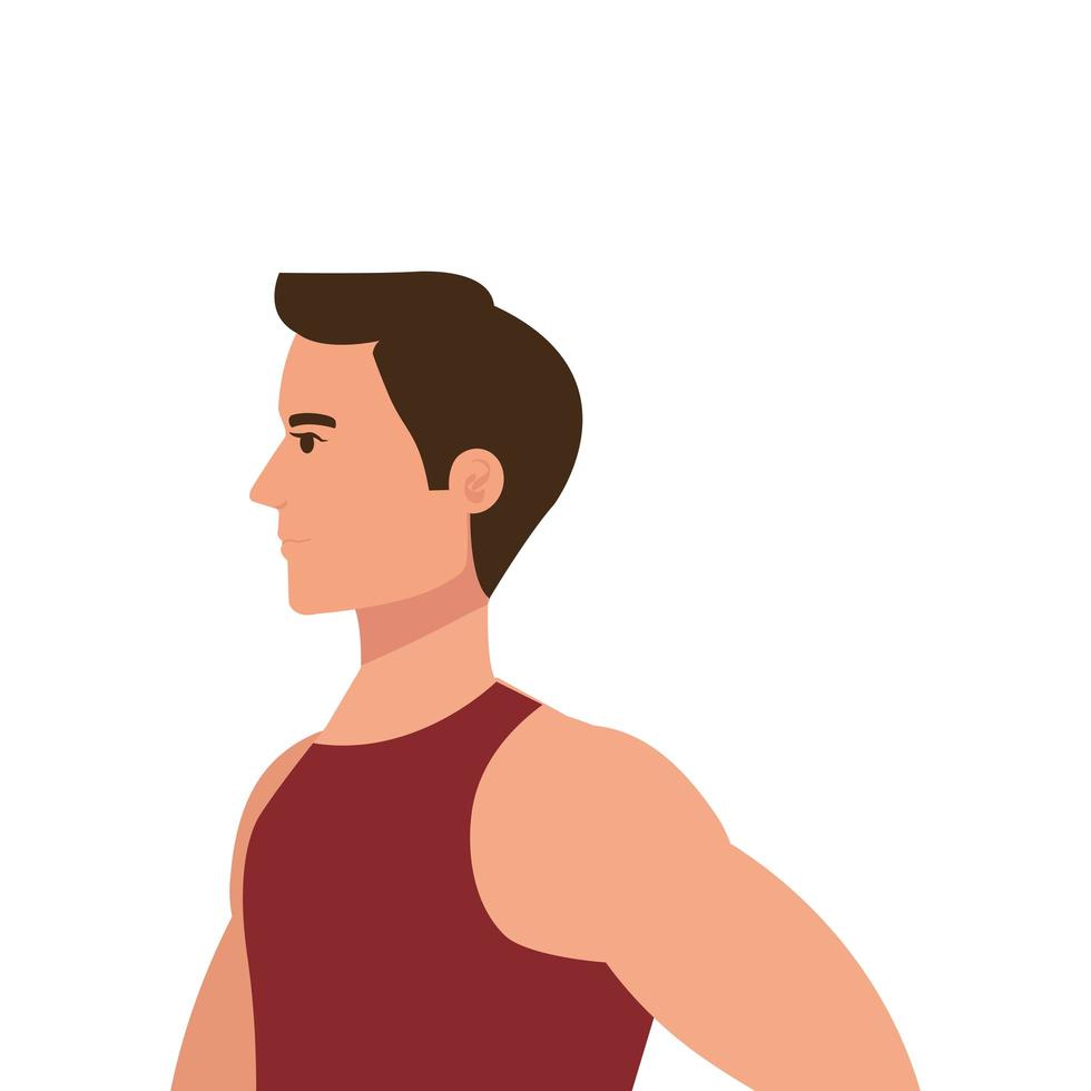 young man athlete avatar character vector