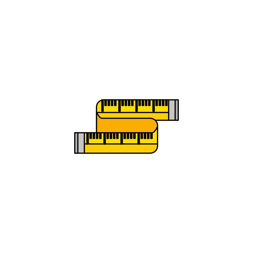 measuring tape scale isolated icon vector