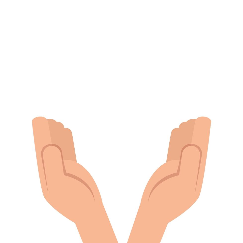hands receiving human isolated icon vector