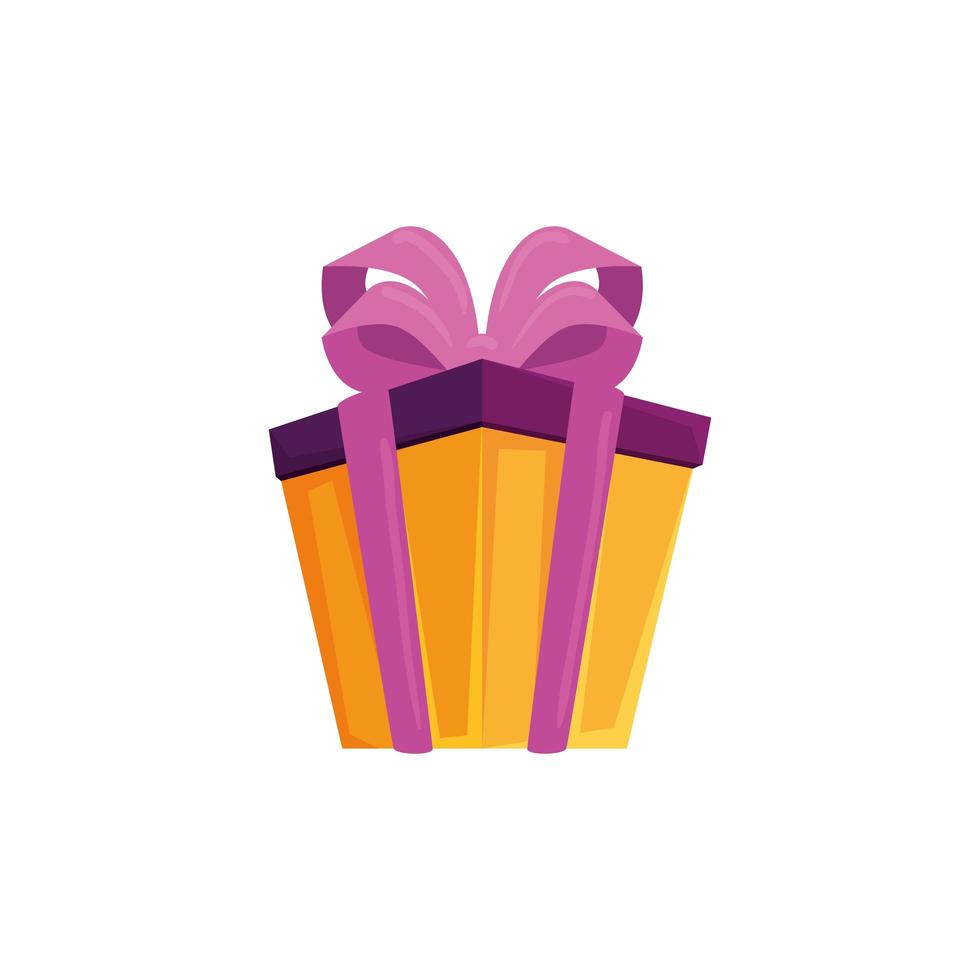 Isolated gift with bowtie vector design