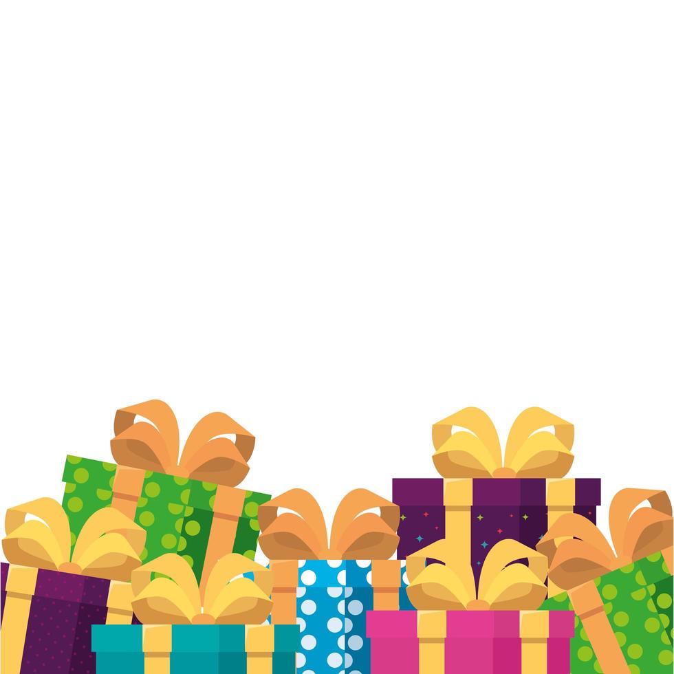 Isolated gifts with bowtie vector design