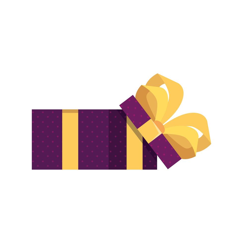 Isolated gift with yellow bowtie vector design