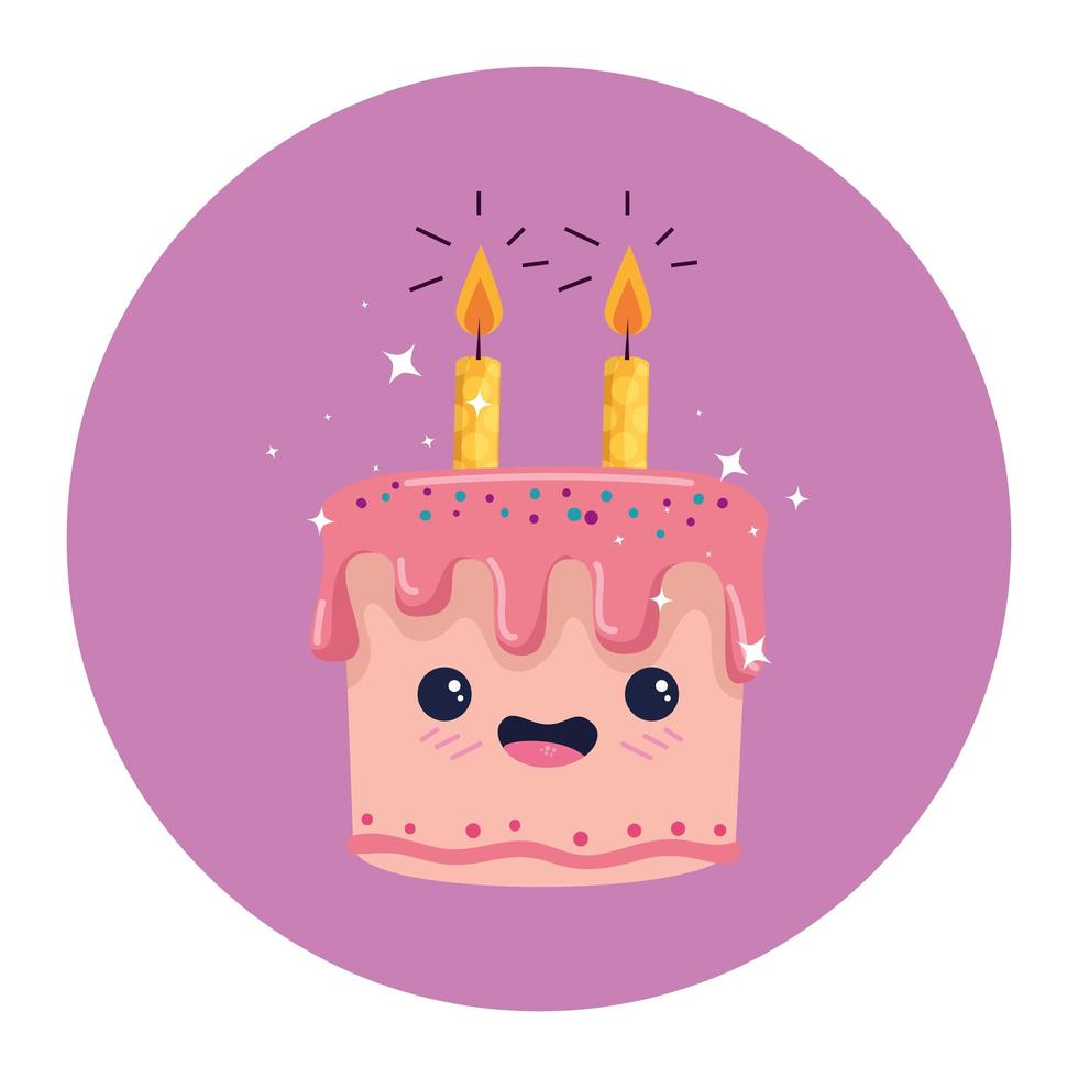 diseño de vector de dibujos animados de pastel de feliz cumpleaños 3179721  Vector en Vecteezy