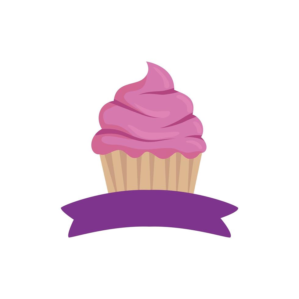 diseño de vector de postre cupcake aislado