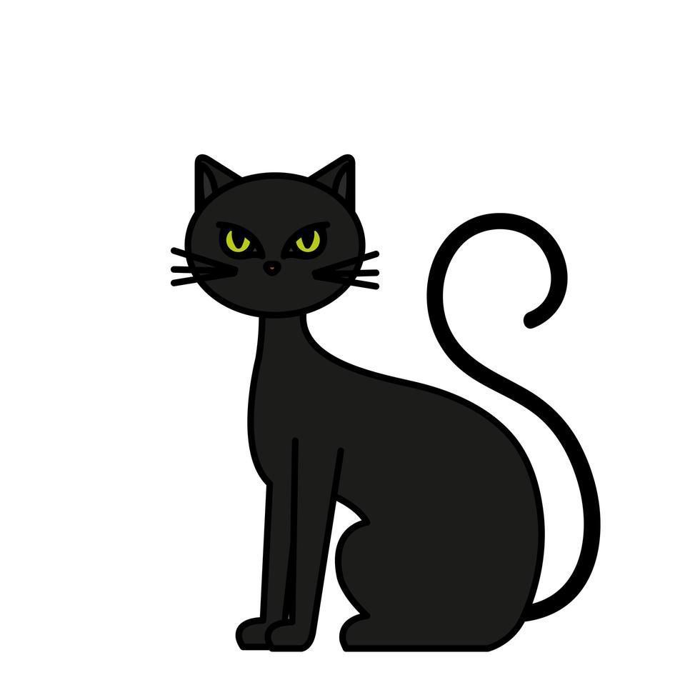 gato animal felino de halloween vector