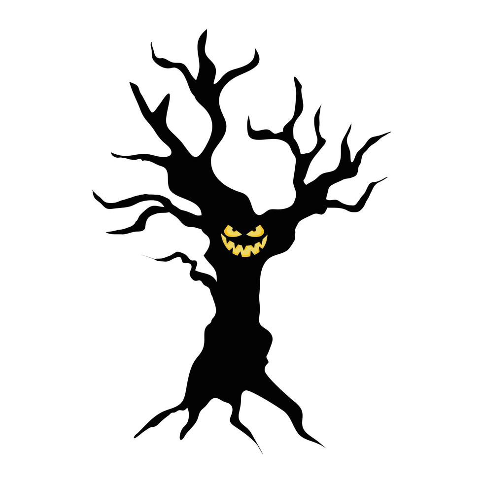 haunted dry tree plant isolated icon vector