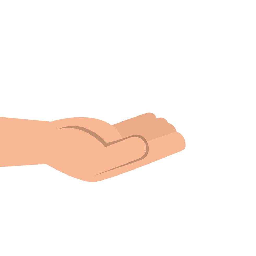 hand receiving human isolated icon vector