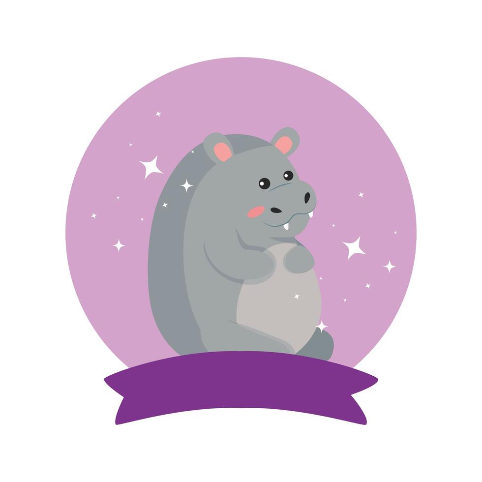 Isolated hippo cartoon vector design