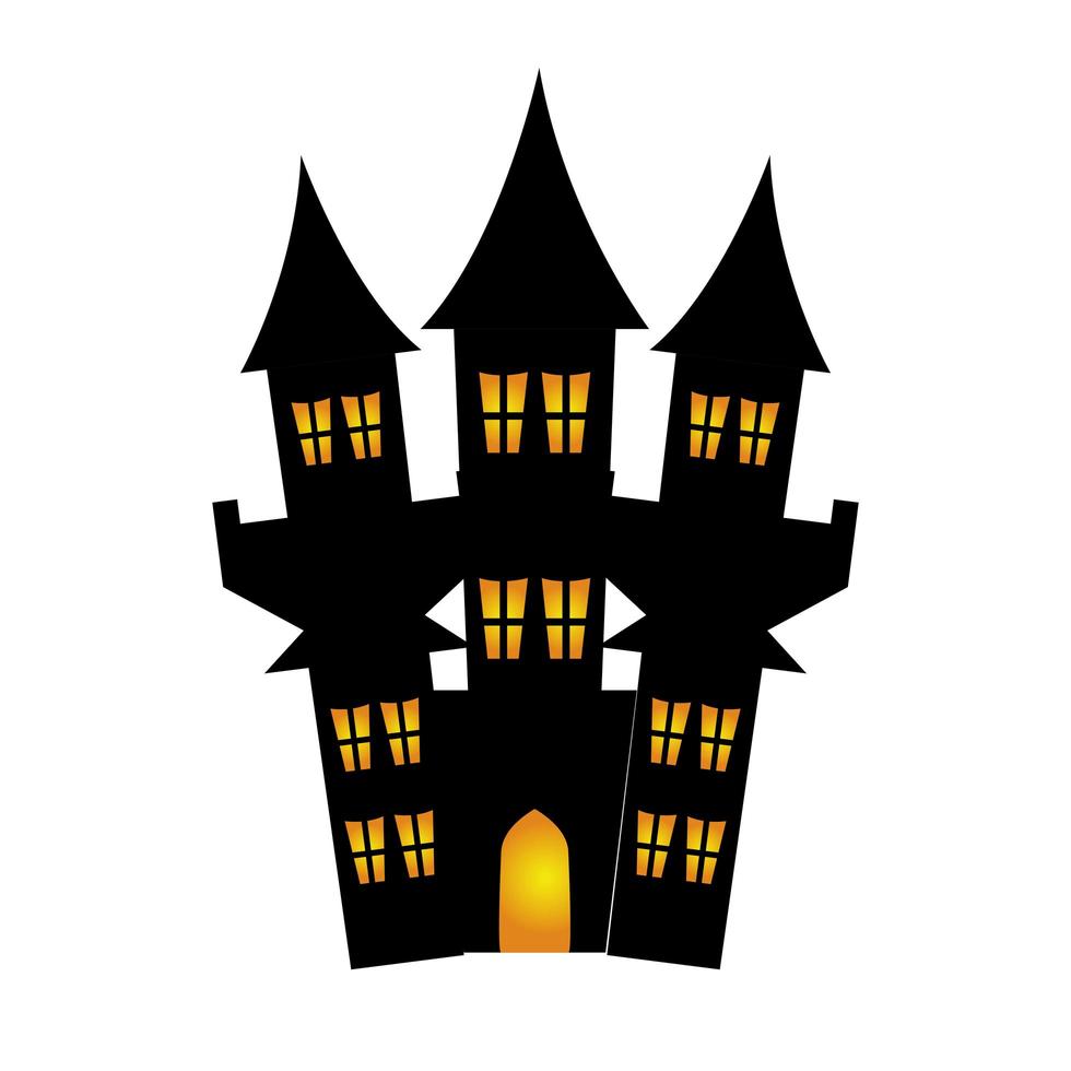 haunted castle halloween isolated icon vector