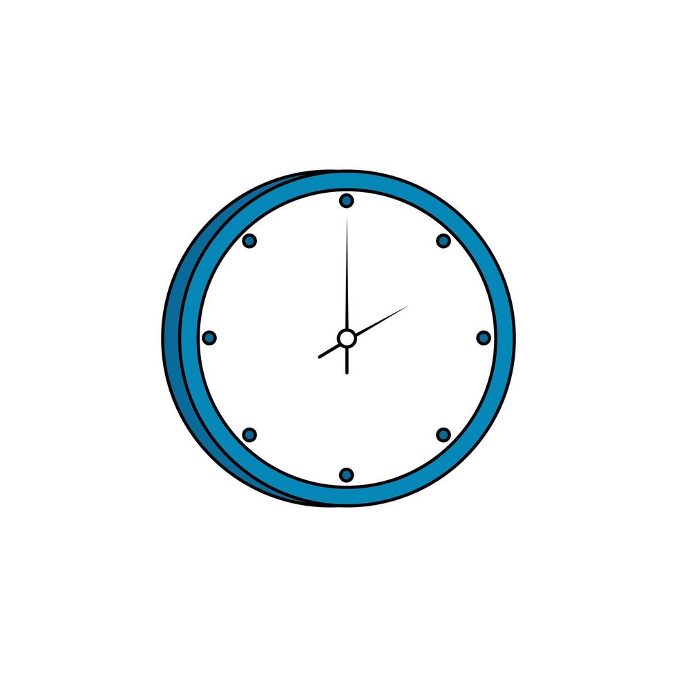 Reloj de pared icono aislado de tiempo vector