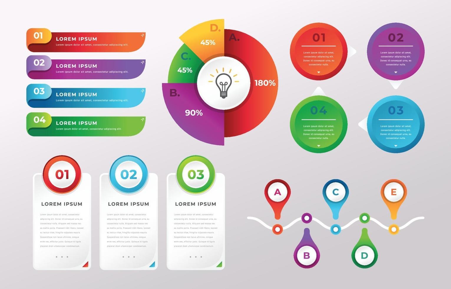 Simple and Colorful Infographic Elements vector