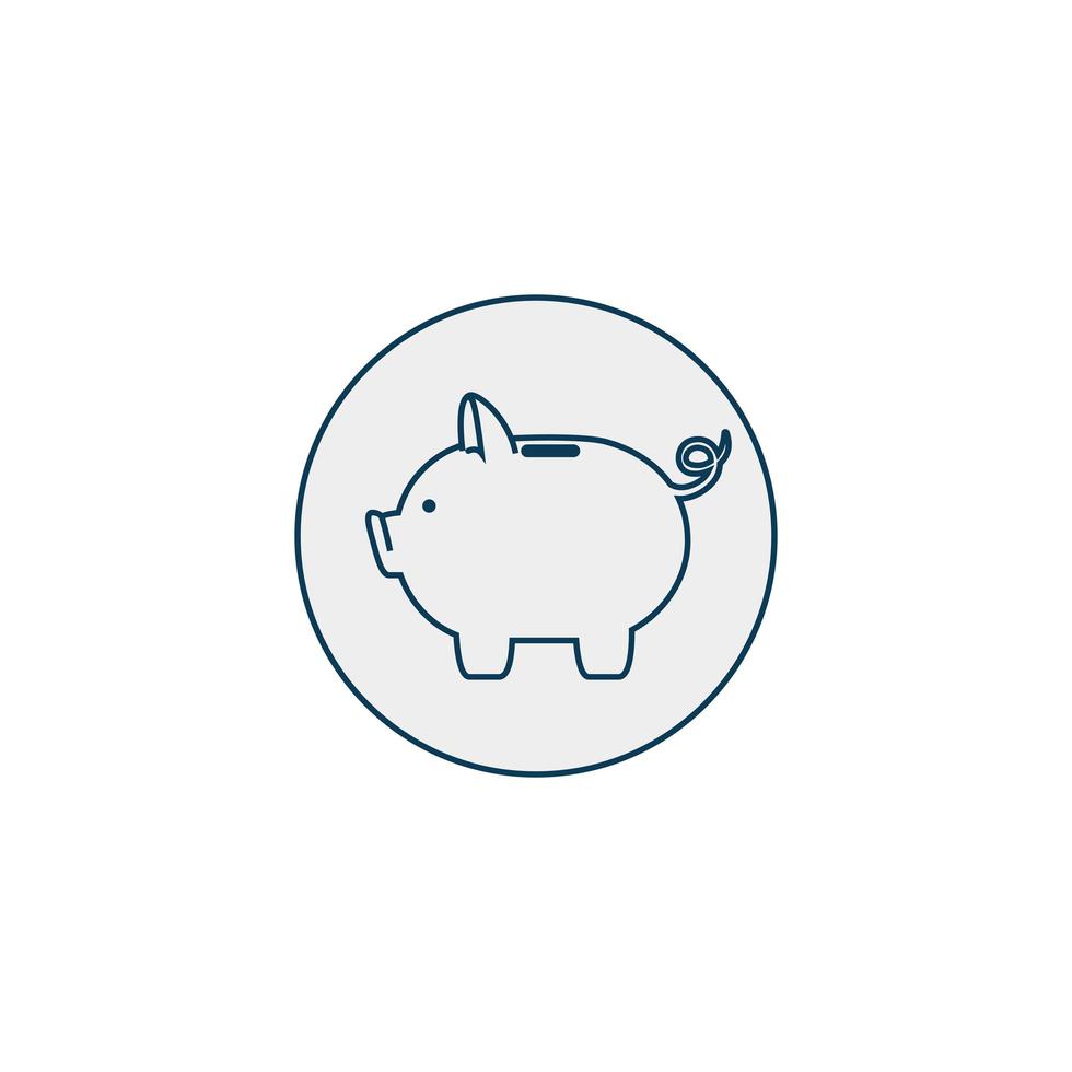 piggy bank line style icon vector