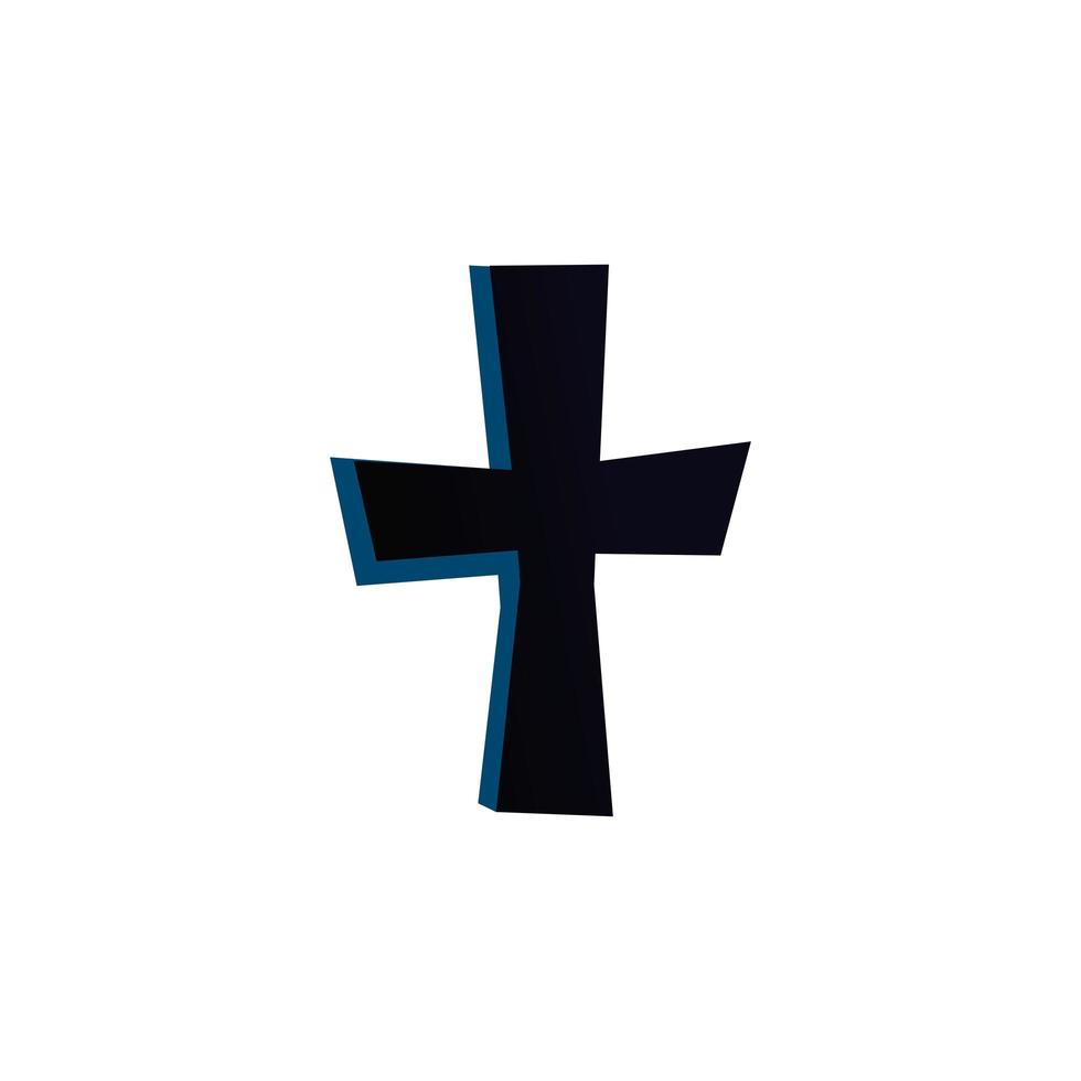 cross metal decoration isolated icon vector