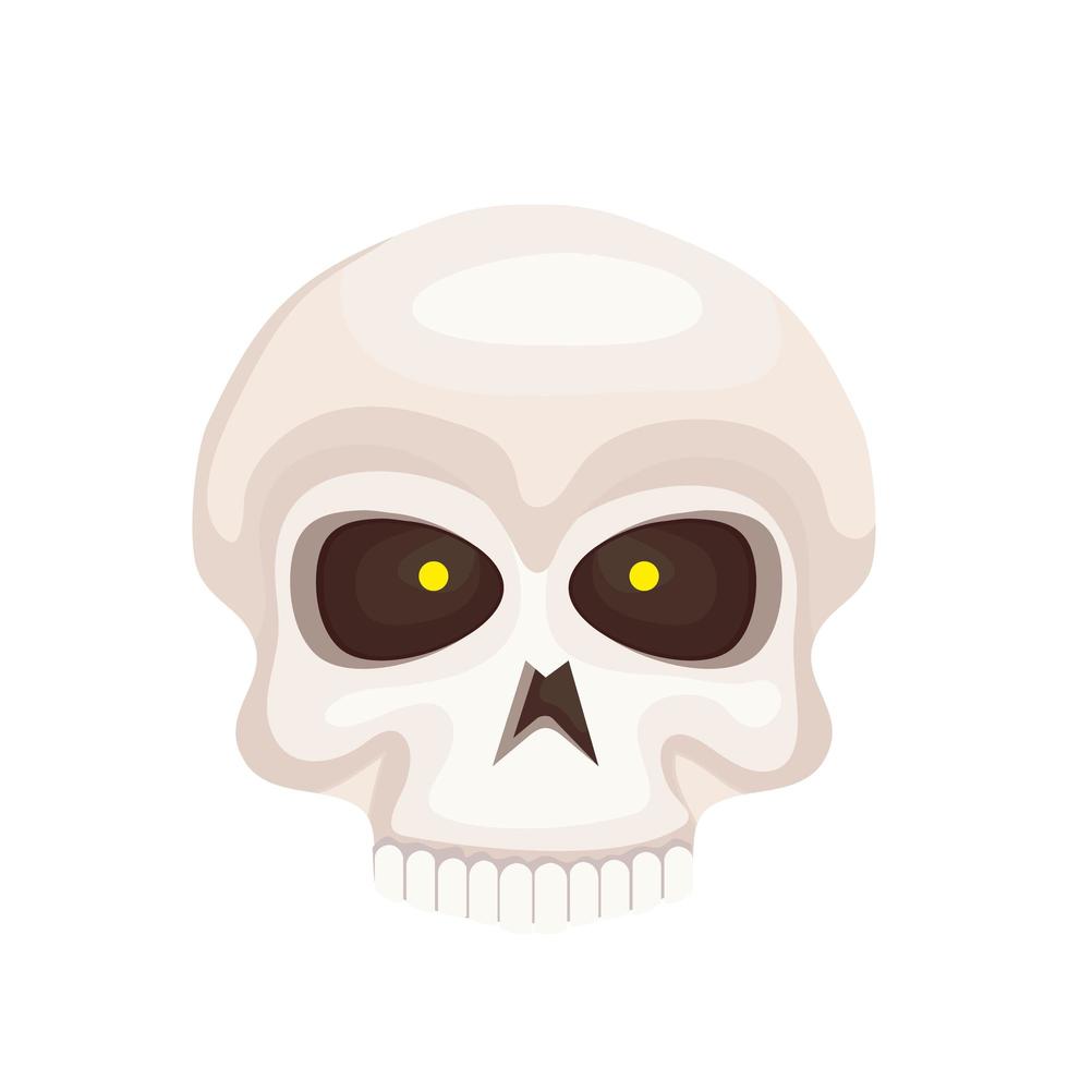 cráneo muerto halloween icono aislado vector