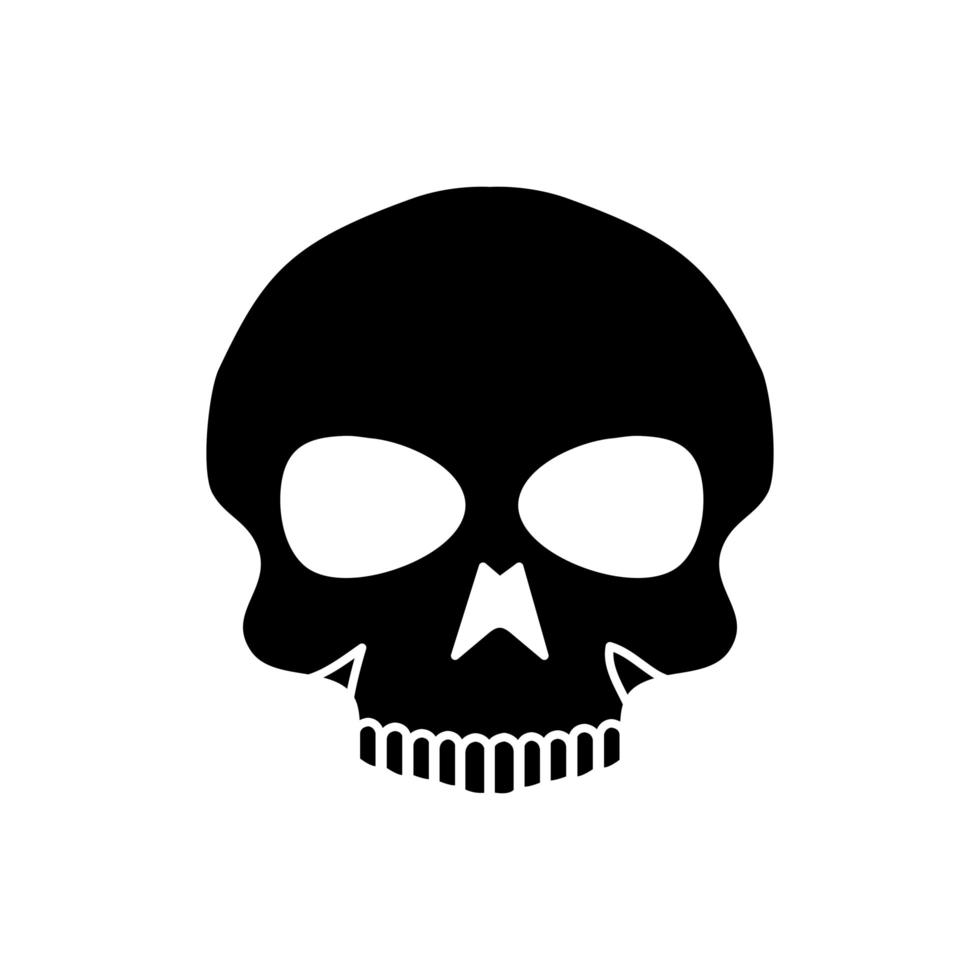 cráneo muerto halloween icono aislado vector