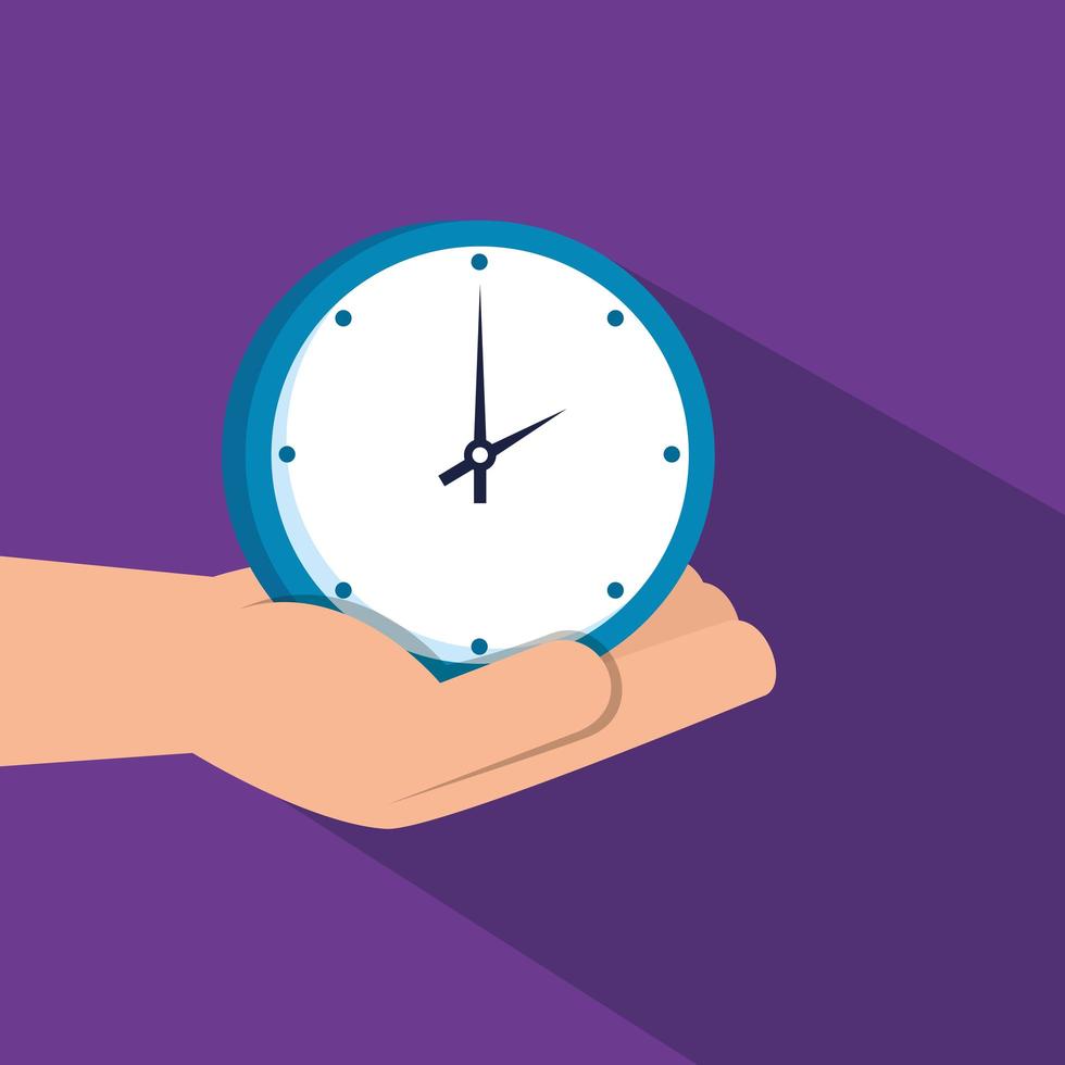 hand with clock wall time isolated icon vector