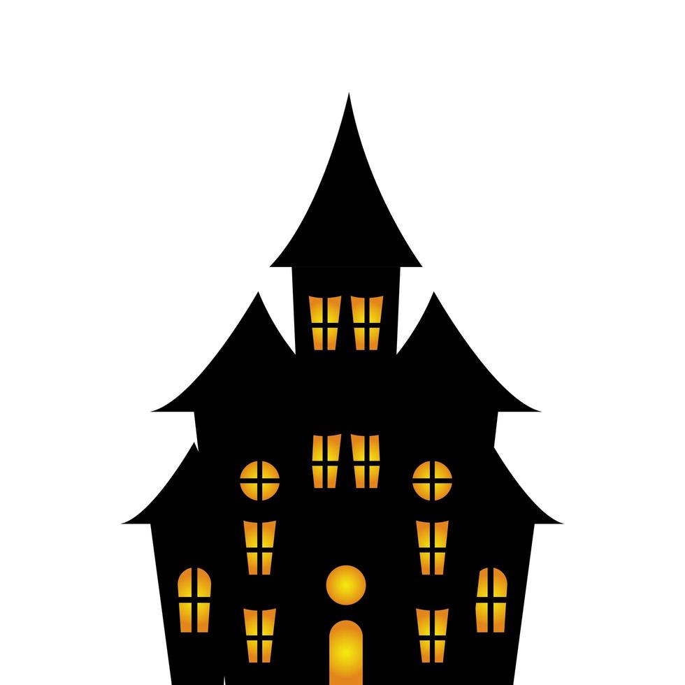 haunted castle halloween isolated icon vector