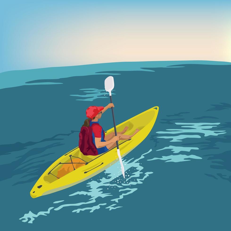 Kayaking Adventure Trip on illustration graphic vector
