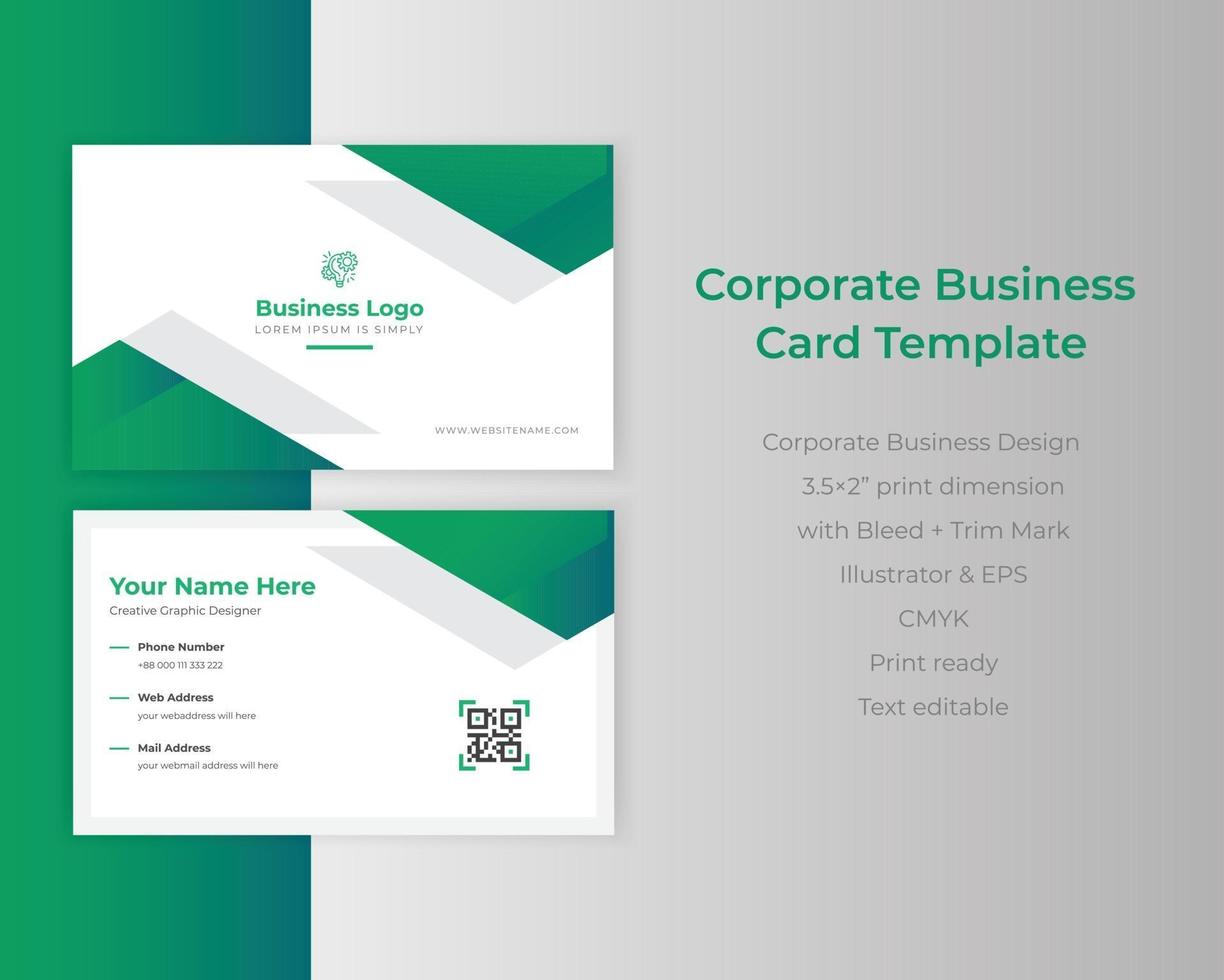 vector de tarjeta de identificación de identidad empresarial corporativa creativa de color degradado