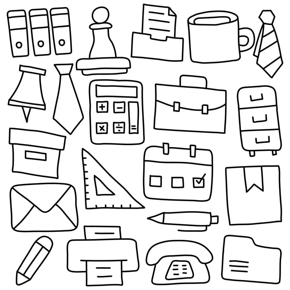 Office Supplies Doodle Icon vector