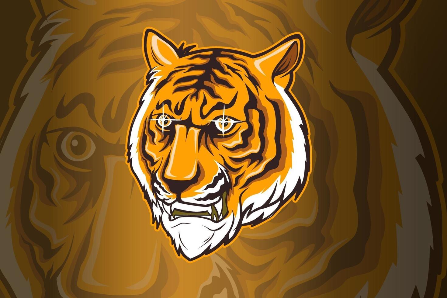 Colorful aggressive strong tiger head vector