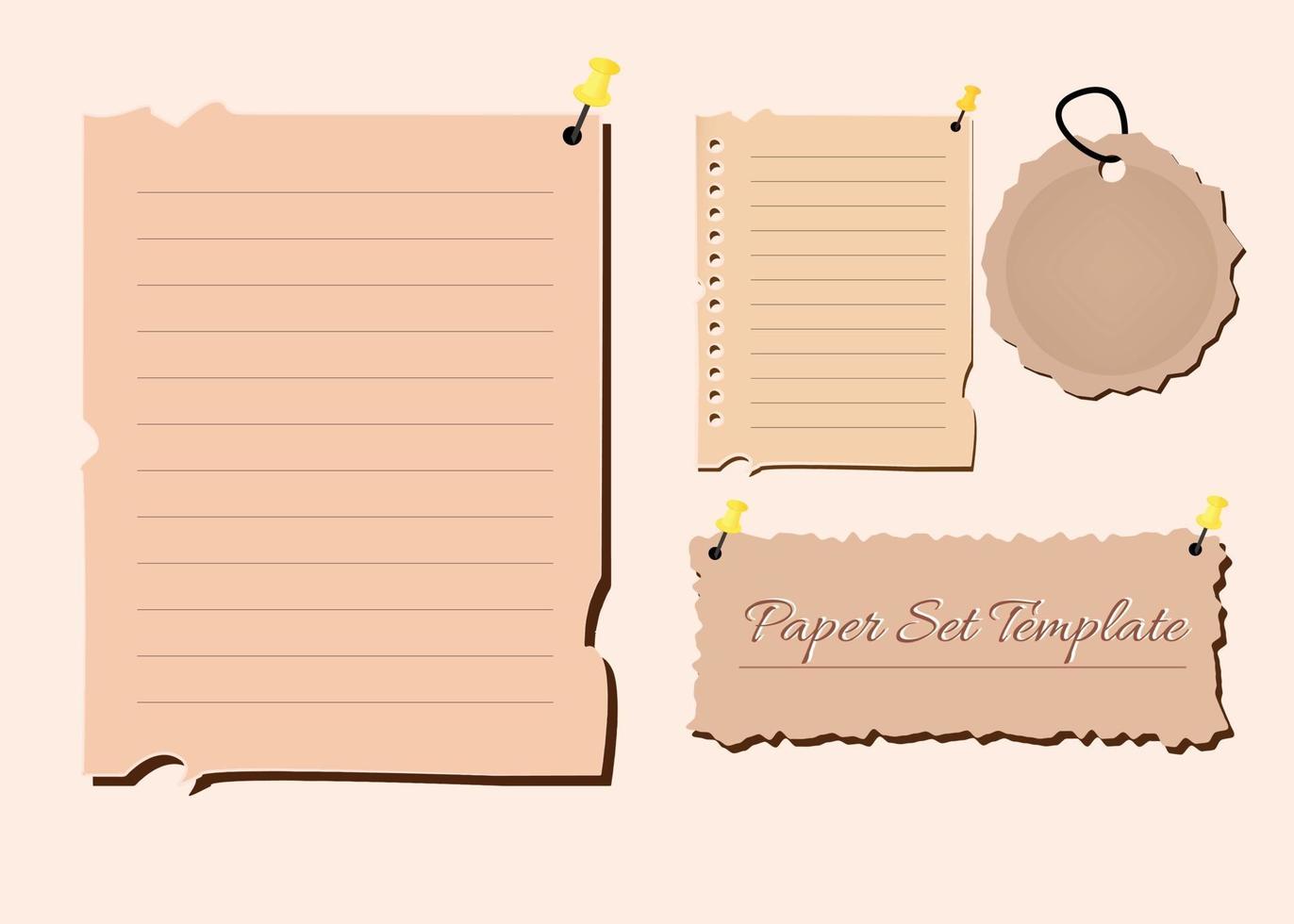 Paper Set Template Design vector