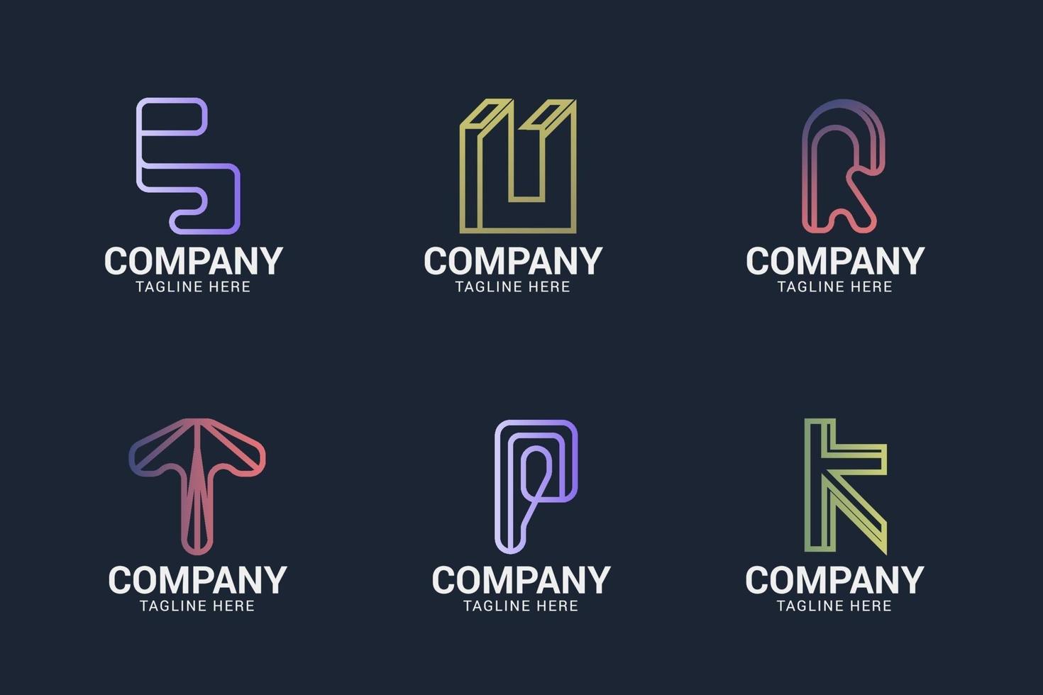Modern letter logo set vector