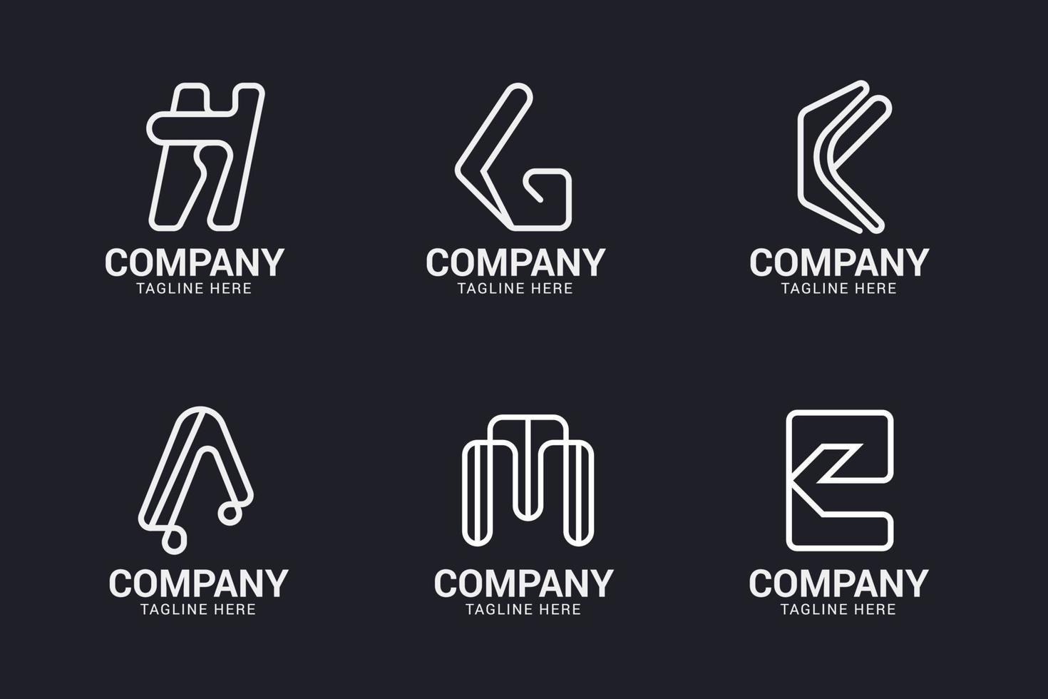 Modern minimal letter logo set vector