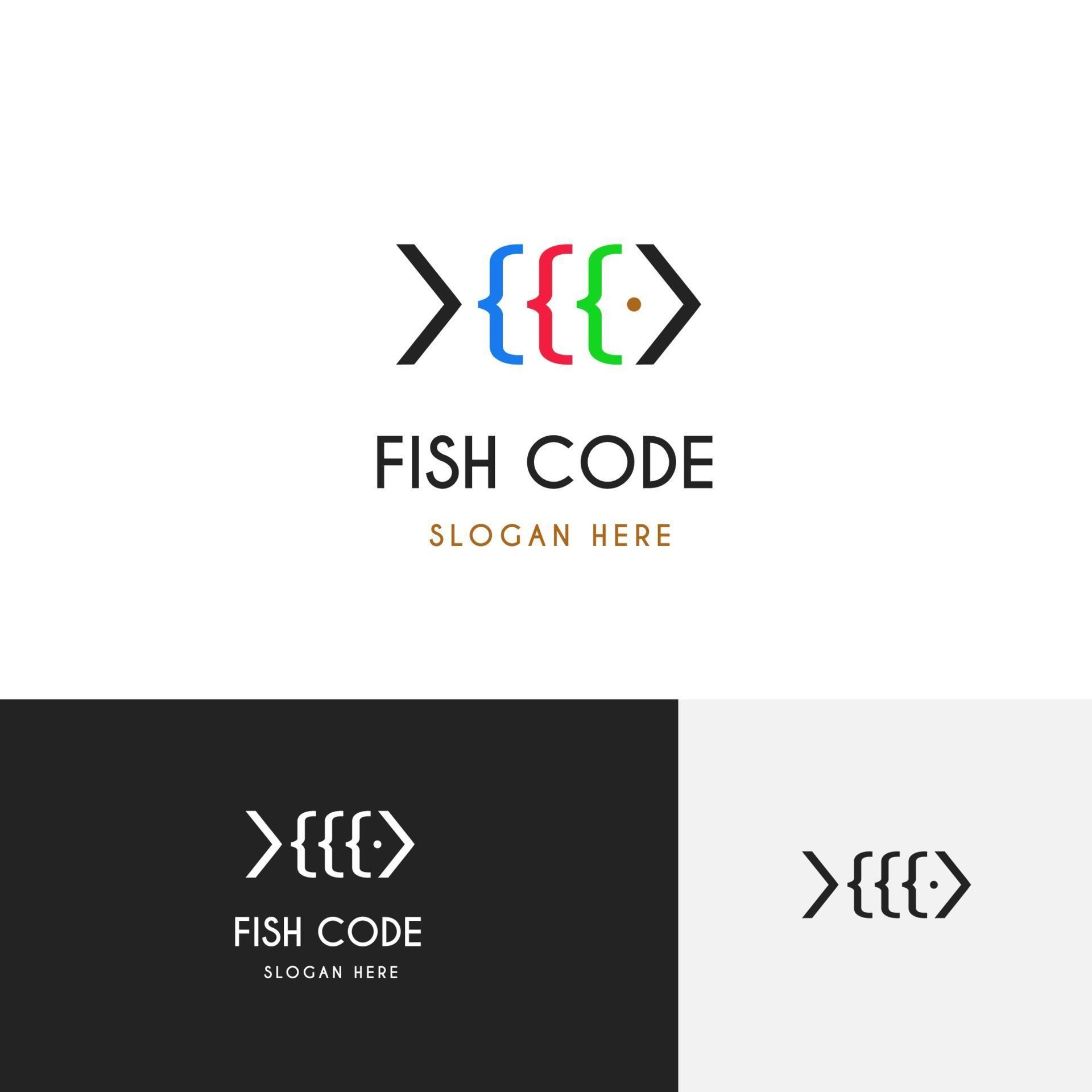 Fish coding logo 3180210 Vector Art at Vecteezy