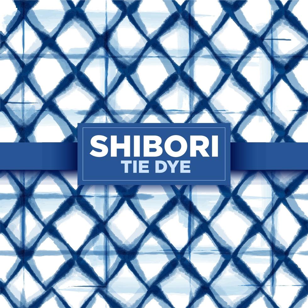 Dark Blue Shibori Tie Dye Prism Seamless Pattern vector