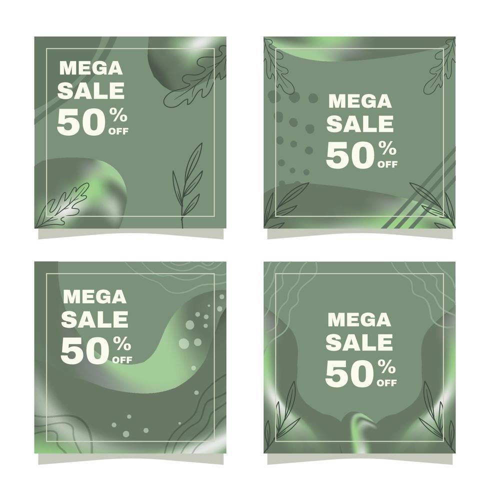 Social Media Post Template for Mega Sale Event vector