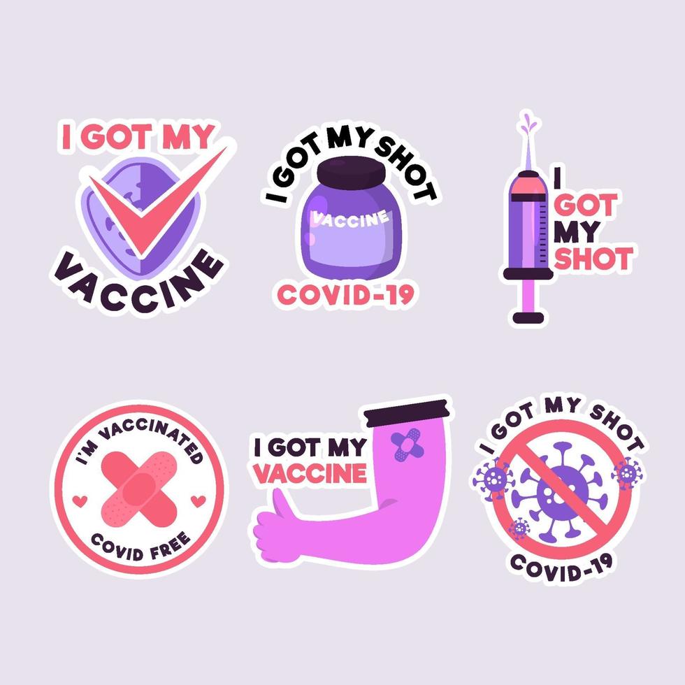 Covid-19 After Vaccine Stickers vector