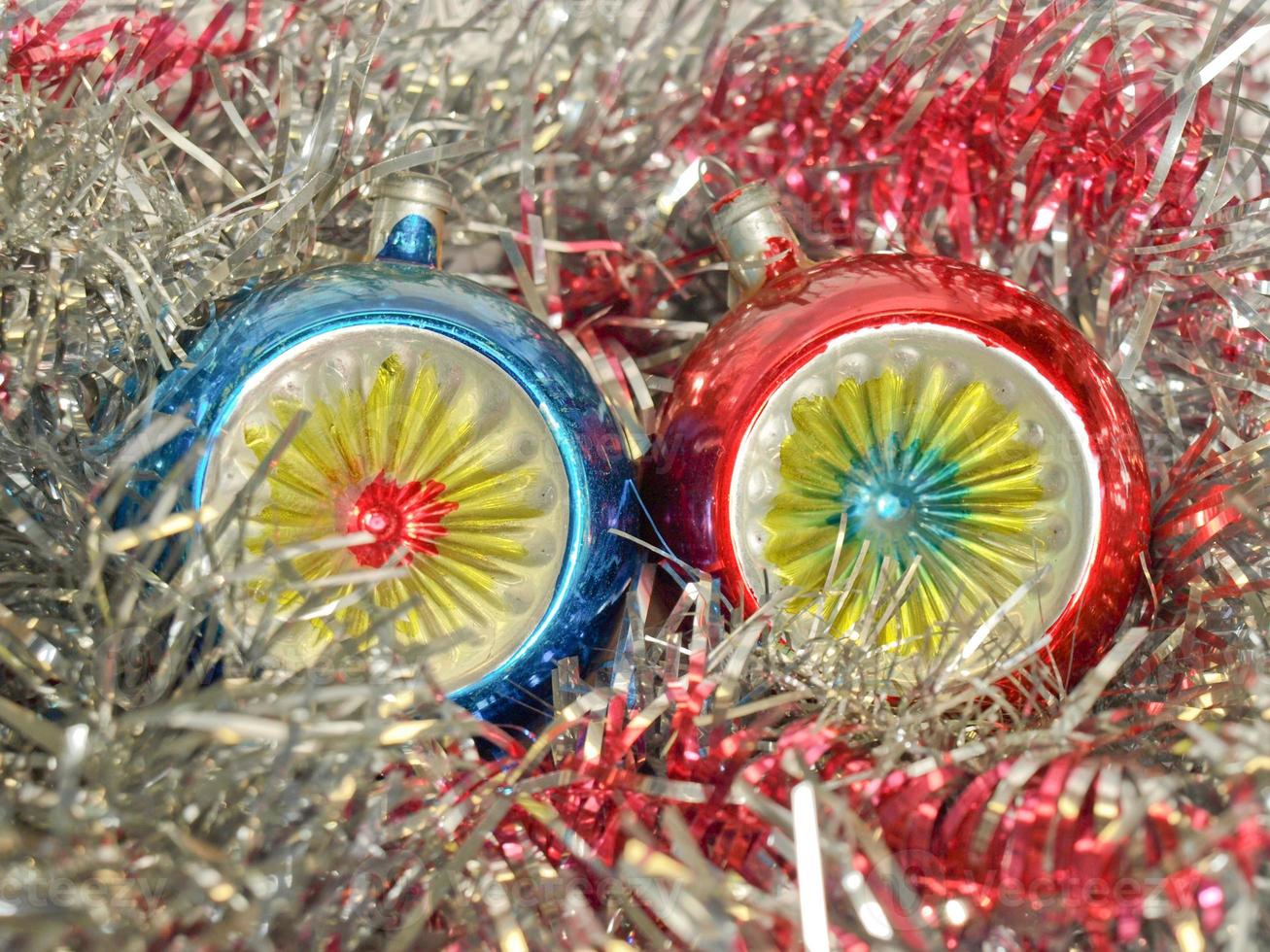 Christmas bauble and tinsel photo