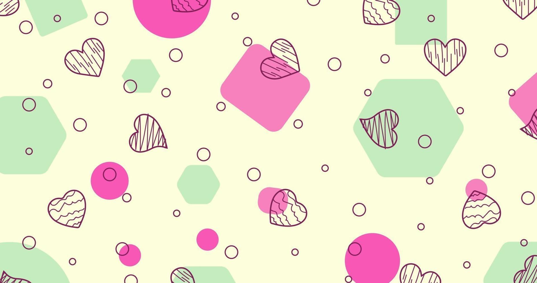 Seamless pattern with hearts. Vector romantic background.