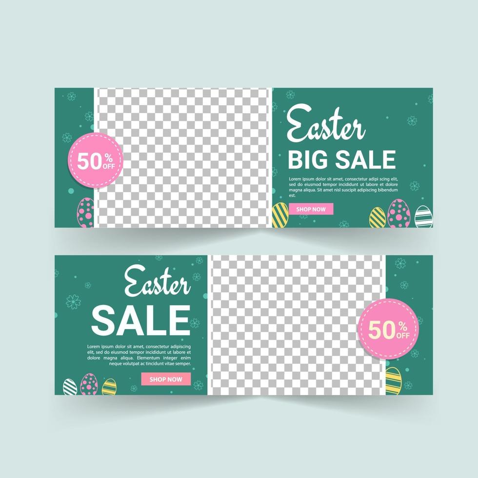 Easter Sale Banner Vector. Easter poster and banner template. vector