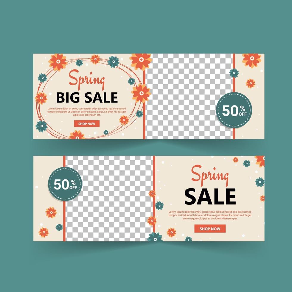 Spring sale banner vector. Spring poster and banner template. vector