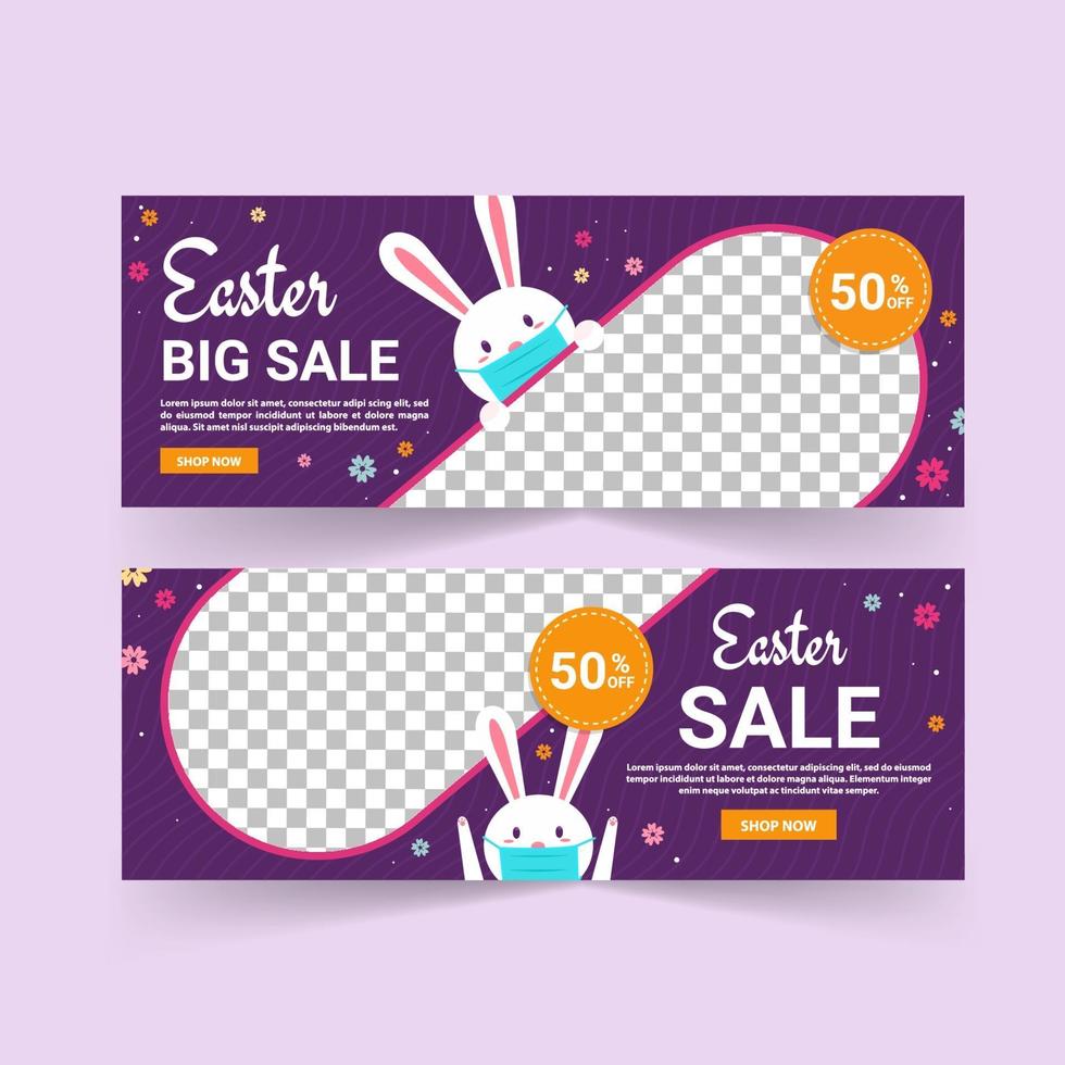 Easter Sale Banner Vector. Easter poster and banner template. vector