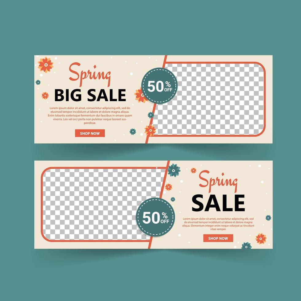 Spring sale banner vector. Spring poster and banner template. vector