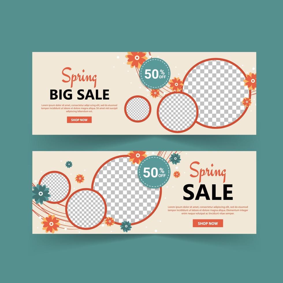 Spring sale banner vector. Spring poster and banner template. vector