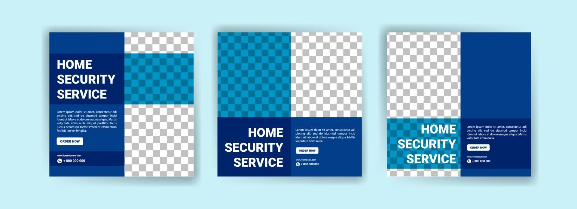 Home security service. Social media post for IoT business. vector