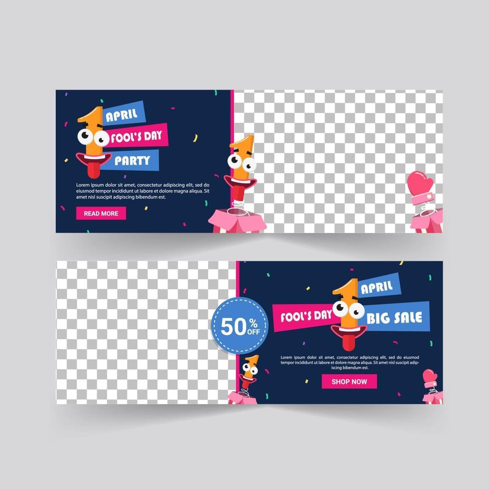 April fools day. April fools day poster and banner template. vector