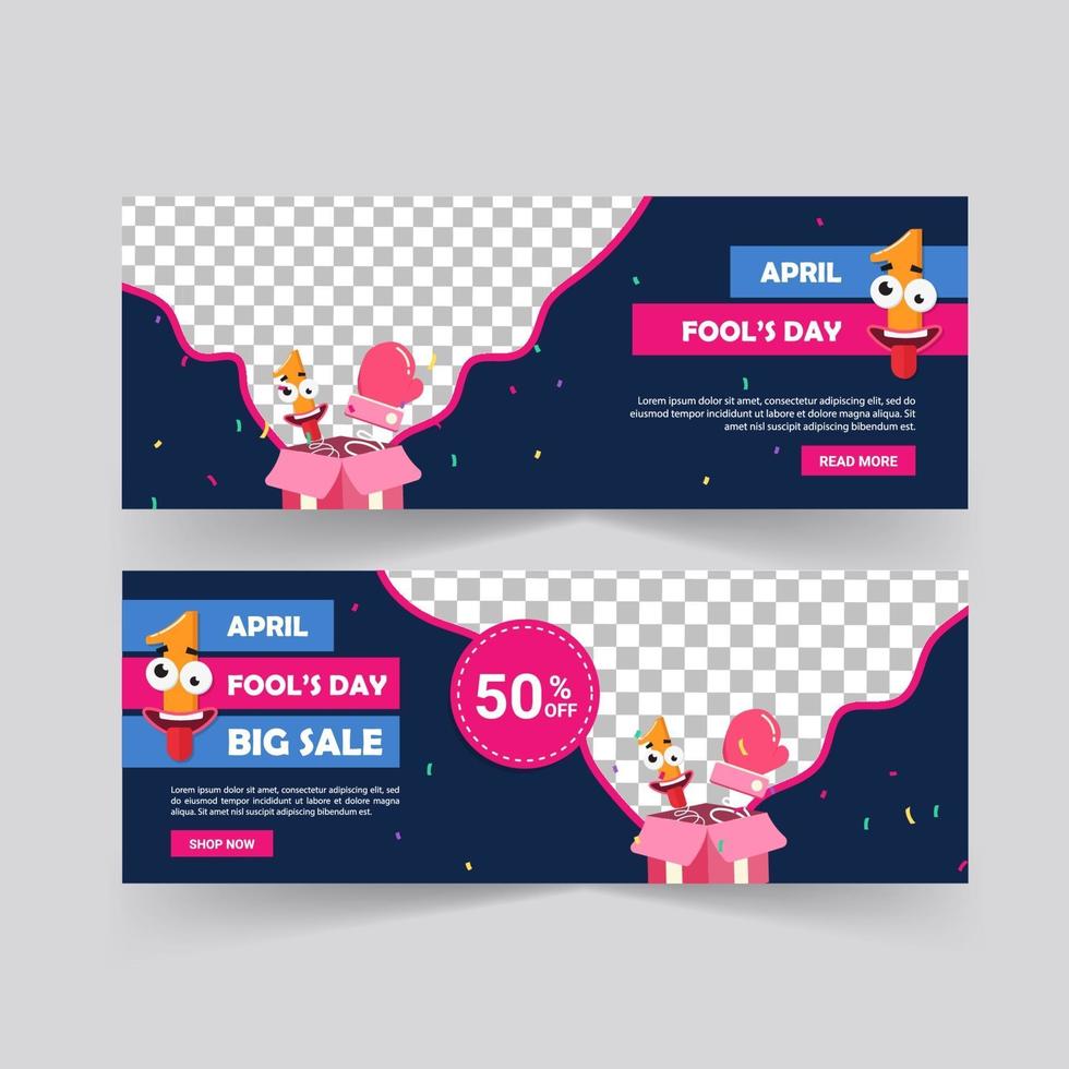 April fools day. April fools day poster and banner template. vector