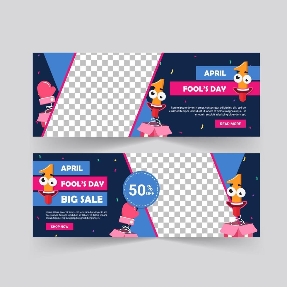 April fools day. April fools day poster and banner template. vector