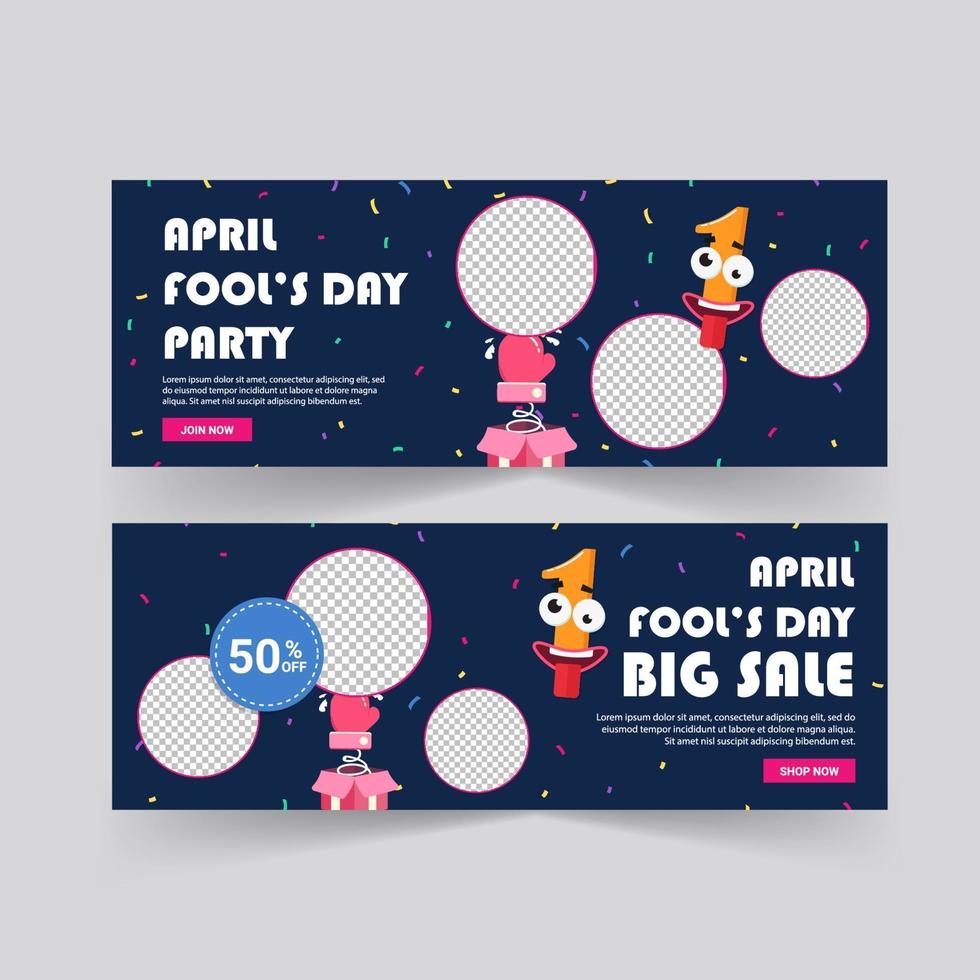 April fools day. April fools day poster and banner template. vector