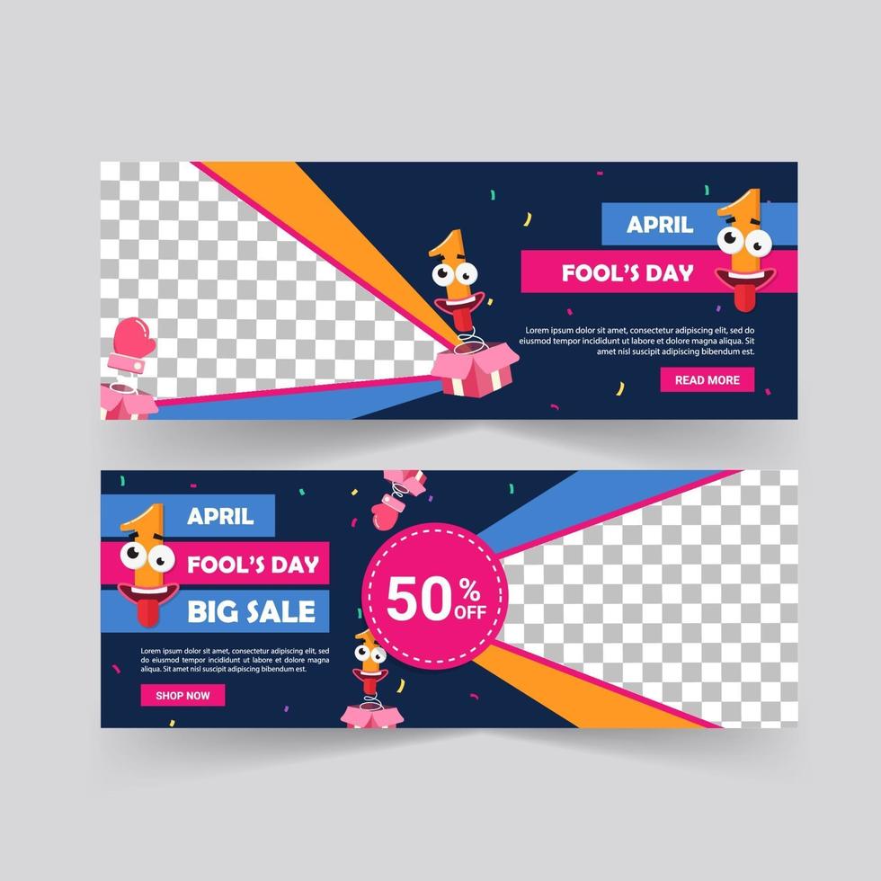 April fools day. April fools day poster and banner template. vector