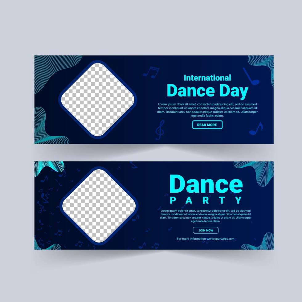 Plantilla de publicación de redes sociales para el día internacional de la danza. vector