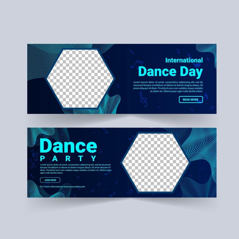 Plantilla de publicación de redes sociales para el día internacional de la danza. vector