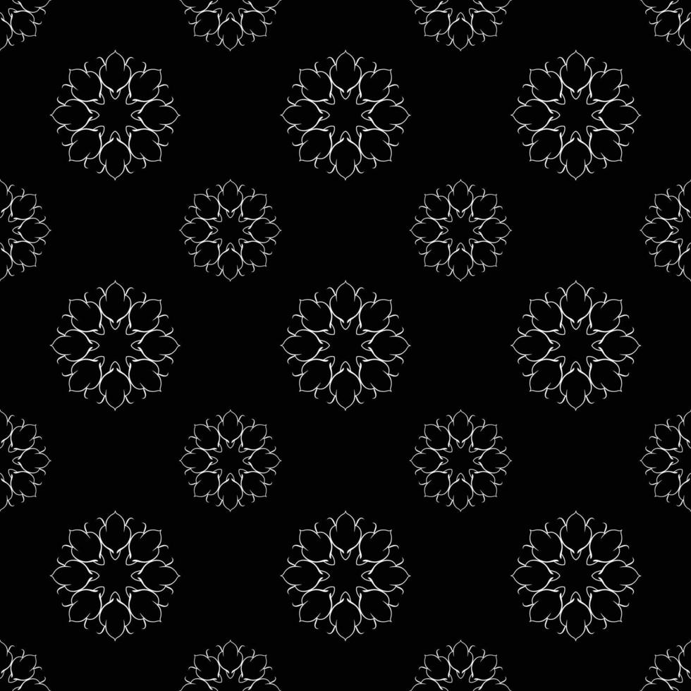 Hand drawn seamless repeat pattern in single color vector