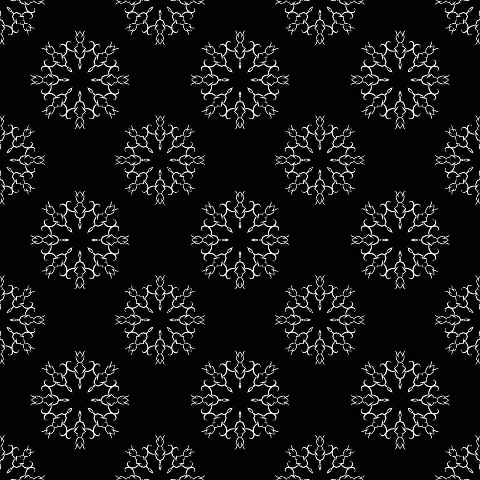 Hand drawn seamless repeat pattern in single color vector