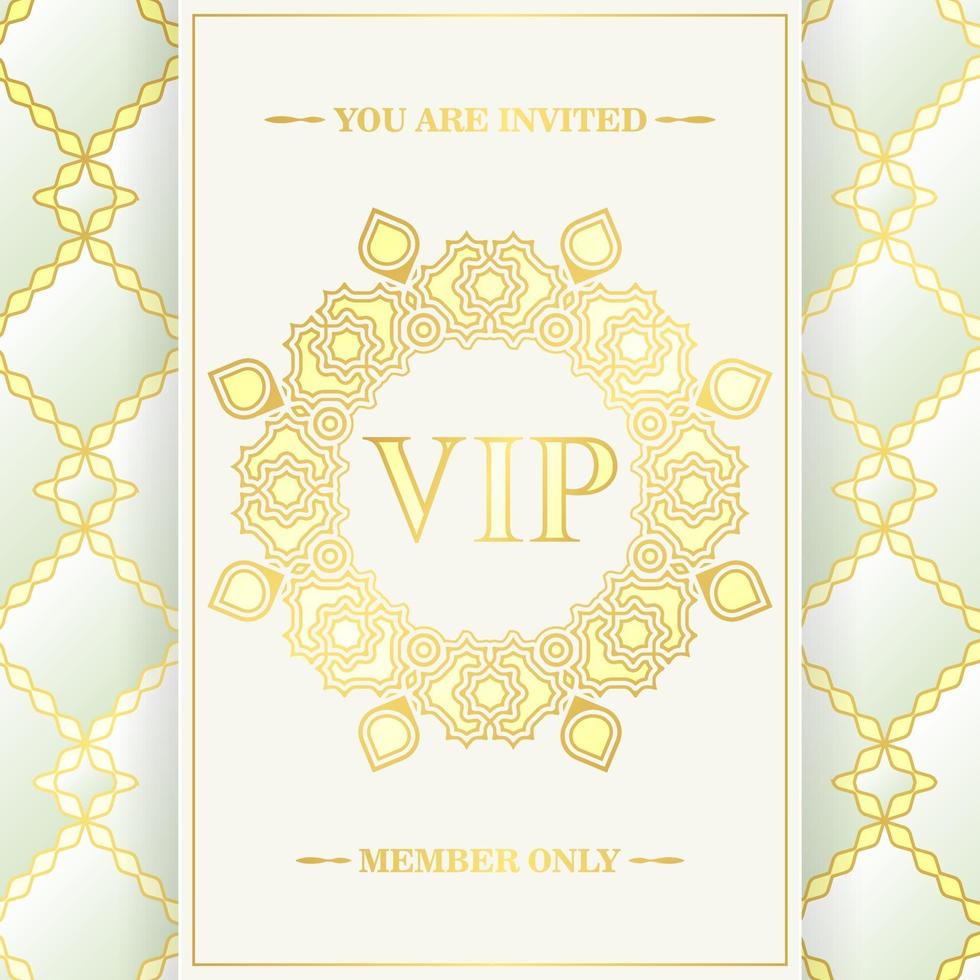 luxury white vip card in ornament texture vector